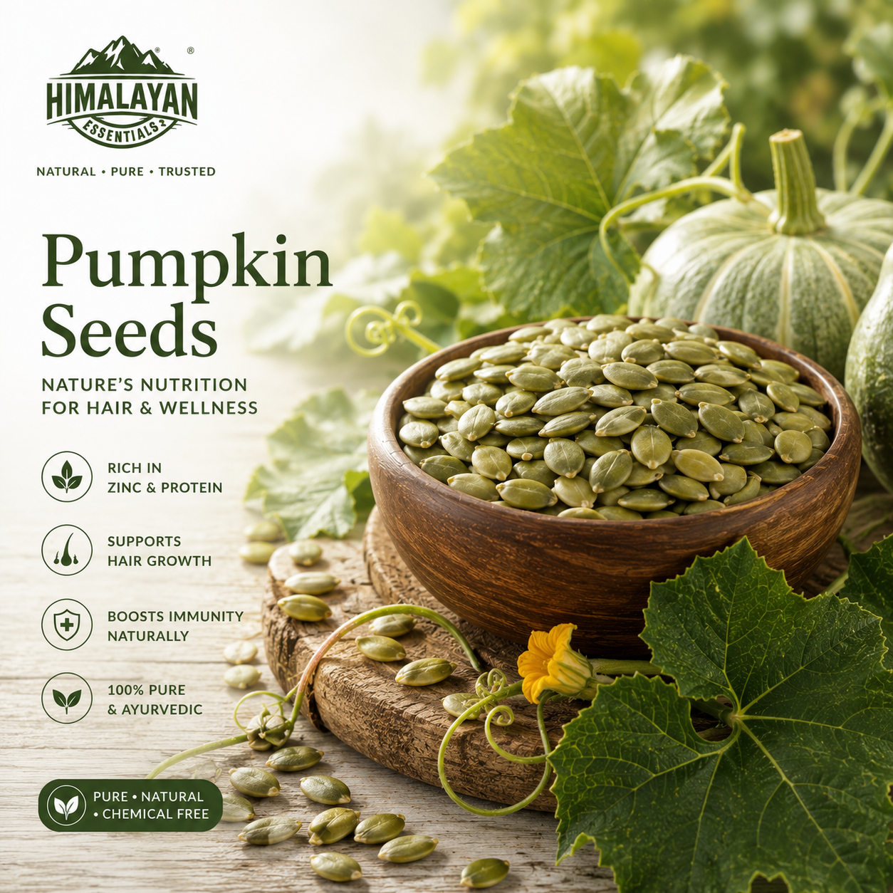 Pumpkin Seeds ingredient in Himalayan Essentials Hair Growth Tablets