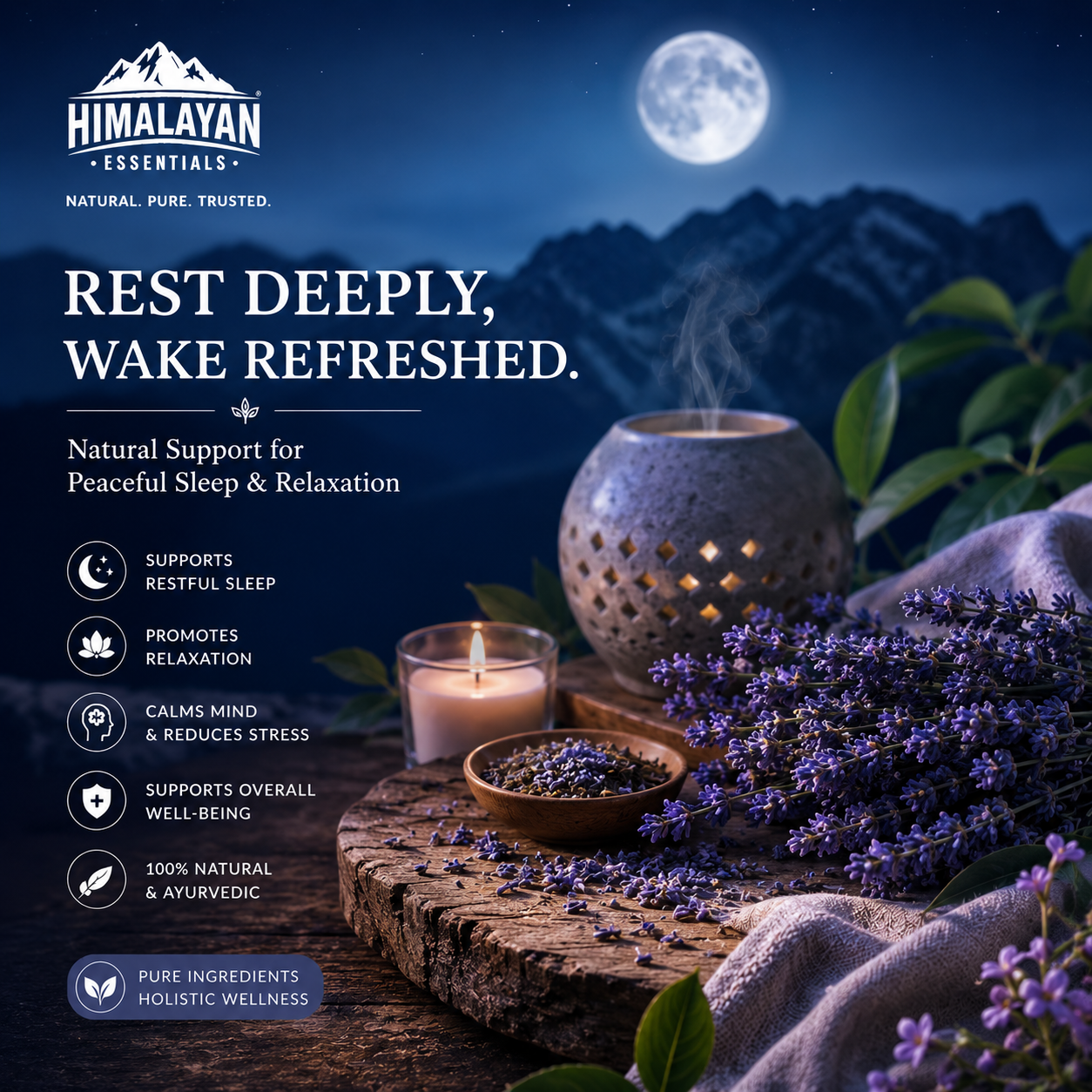 Himalayan Essentials MG-PLUS Tablets supporting restful sleep