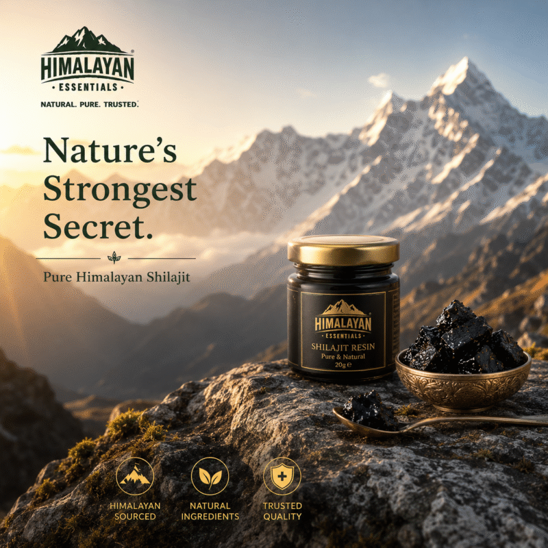 Himalayan Essentials Shilajit With Kesar Resin for power vitality and stamina support