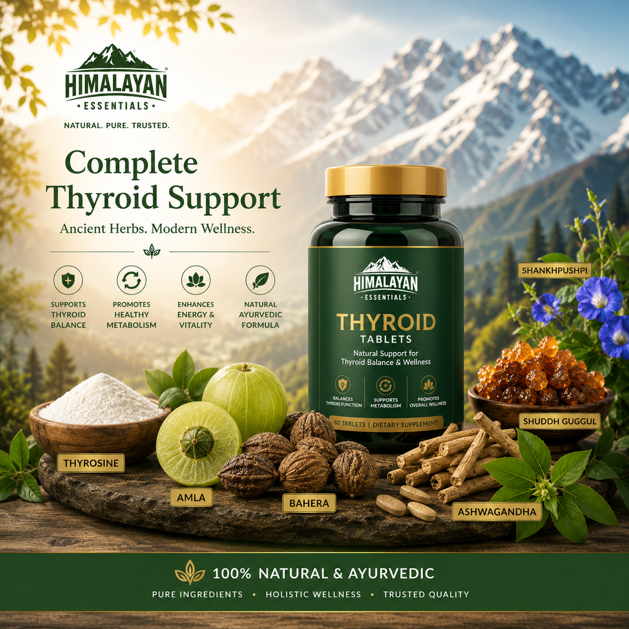 Thyroid Tablets Nutraceuticals herbal wellness supplement